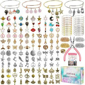 542pcs Bangle Bracelet Making Kit DIY Jewelry Making Kit and Supplies Expandable